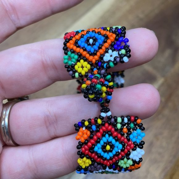 Handmade Fair Trade Artisan Beadwork Bracelet Cuff - Picture 4 of 4